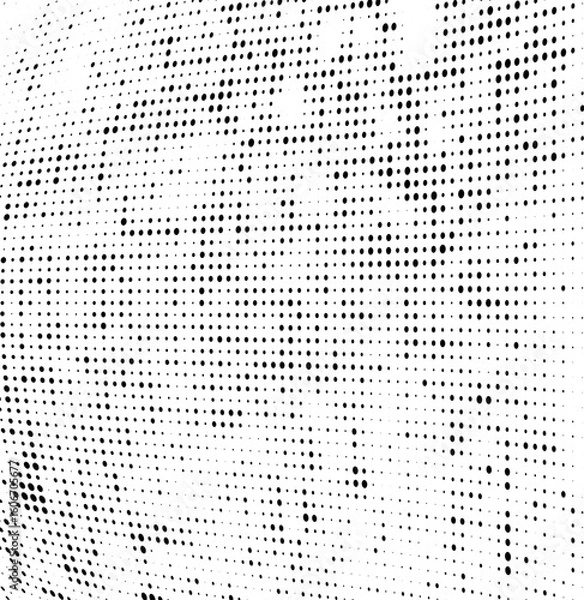 Fototapeta Chaotic halfton background of black dots on white