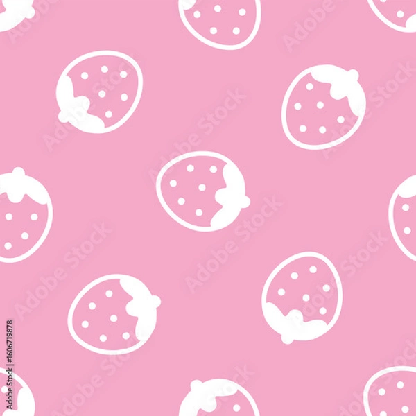 Obraz Strawberry seamless pattern design for background, wallpaper, textile design, fabric, card, wrapping paper, carpet, notebook, diary cover, blanket, blanket for kids, decorative, and etc.