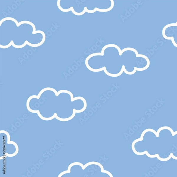 Obraz Cloud seamless pattern design for background, wallpaper, textile design, fabric, card, wrapping paper, carpet, notebook, diary cover, blanket, blanket for kids, decorative, and etc.