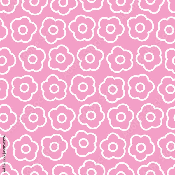 Obraz Flower seamless pattern design for background, wallpaper, textile design, fabric, card, wrapping paper, carpet, notebook, diary cover, blanket, blanket for kids, decorative, and etc.