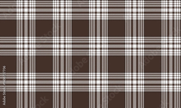 Obraz Seamless plaid pattern in brown and white gives a simple, classic feel for textiles and clothing, skirts, pants, and fashionable clothes that emphasize elegance and warmth.