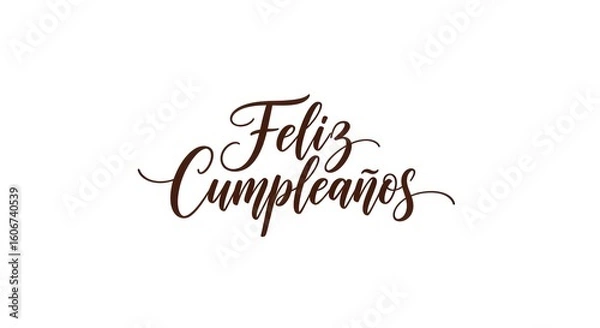 Obraz Elegant "feliz cumpleanos" calligraphy design for birthday greetings