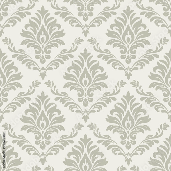 Fototapeta Elegant damask seamless pattern vector for vintage damask pattern vector wallpaper and seamless damask pattern vector backgrounds.