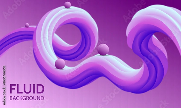 Obraz Fluid Background, Digital 3D fluid shape