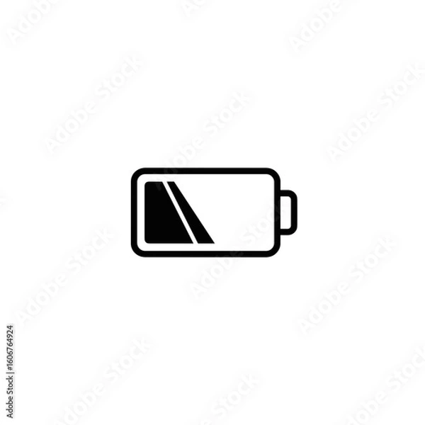Fototapeta Minimalistic style battery saver icon on transparent background