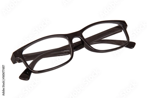 Obraz Black glasses on a white background