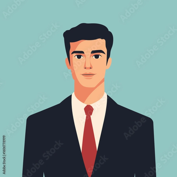 Fototapeta business man upper body character. flat design style minimal vector illustration.