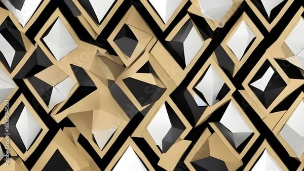 Fototapeta Seamless vector illustration of an abstract geometric pattern for a wooden trellis wall design
