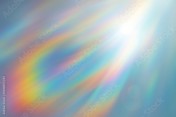 Fototapeta Sunlight with soft rainbow rays