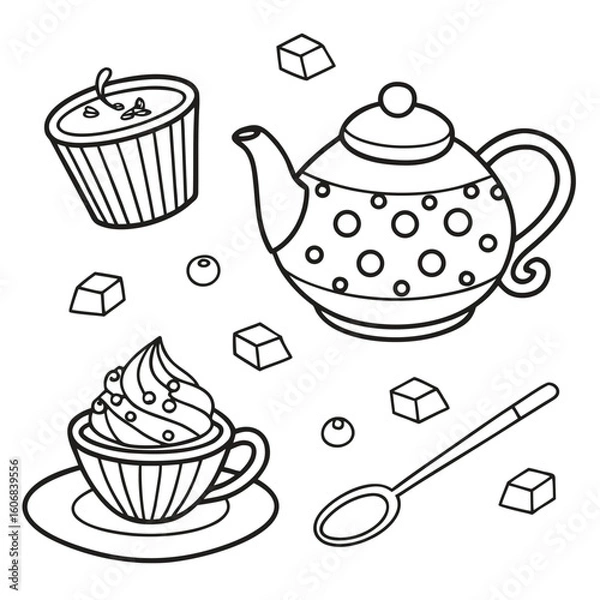 Obraz seamless pattern with cupcakes