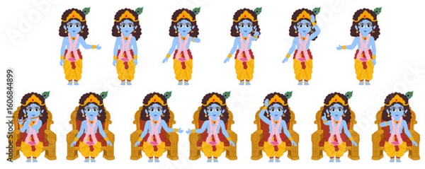 Fototapeta Bal Krishna Character Sprite Sheet Vector