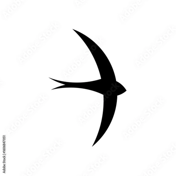 Obraz swallow bird simplified logo ready easy clean flat icon vector oversimplified minimalistic symbol