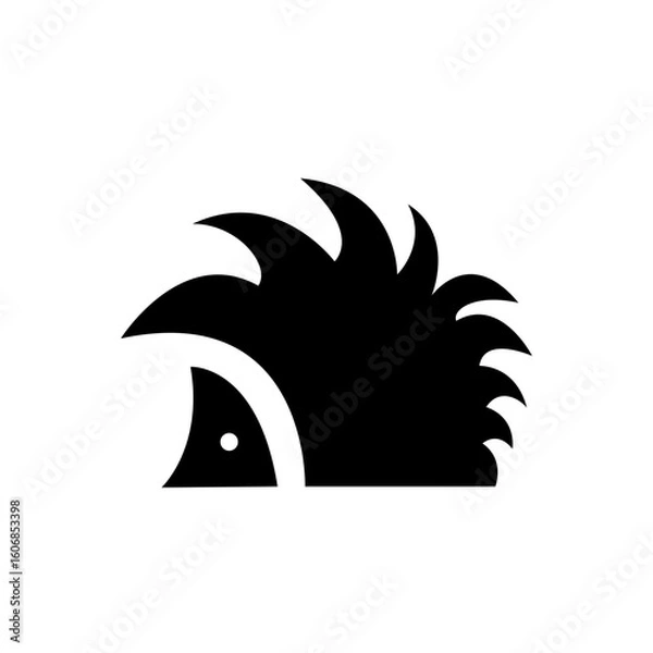 Obraz hedgehog pineapple logo design simple flat symbol icon minimalistic