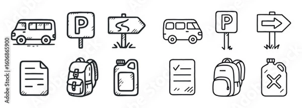 Obraz Canyoneering Icon Set