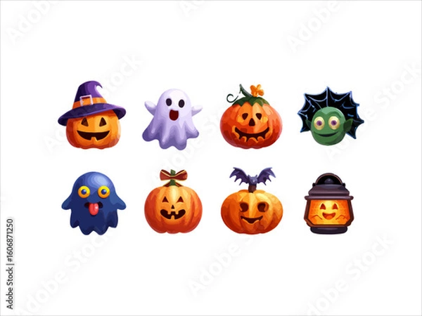 Fototapeta Happy halloween icon illustration vector