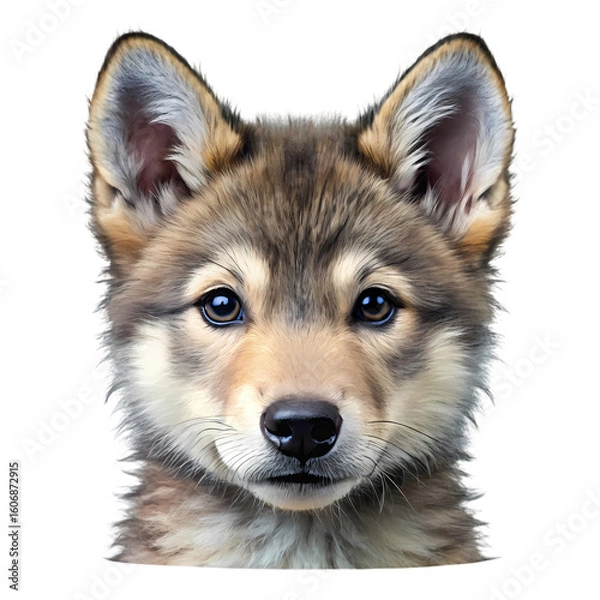 Fototapeta CloseUp Portrait of a Young Wolf Pup