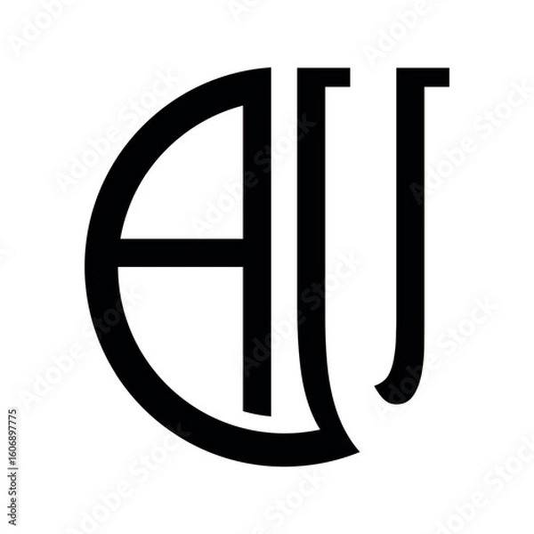 Obraz Au letter logo design, vector illustration.	