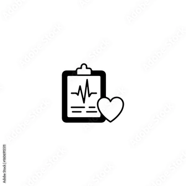 Fototapeta Health Check icon flat vector design. 