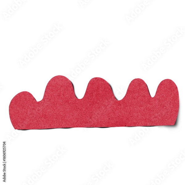 Obraz Red paper cut out with cloud-like wavy edges