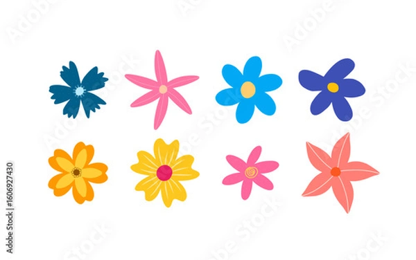 Fototapeta Colorful Simple Flower Design On white Background