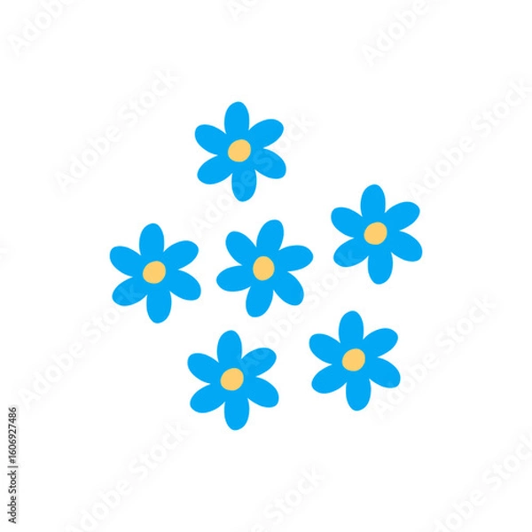 Fototapeta Colorful Simple Flower Design On white Background