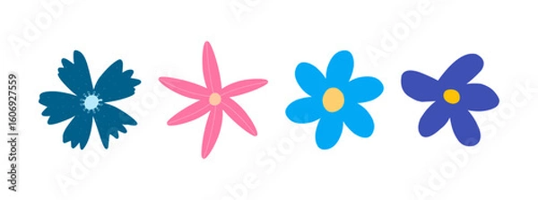 Fototapeta Colorful Simple Flower Design On white Background