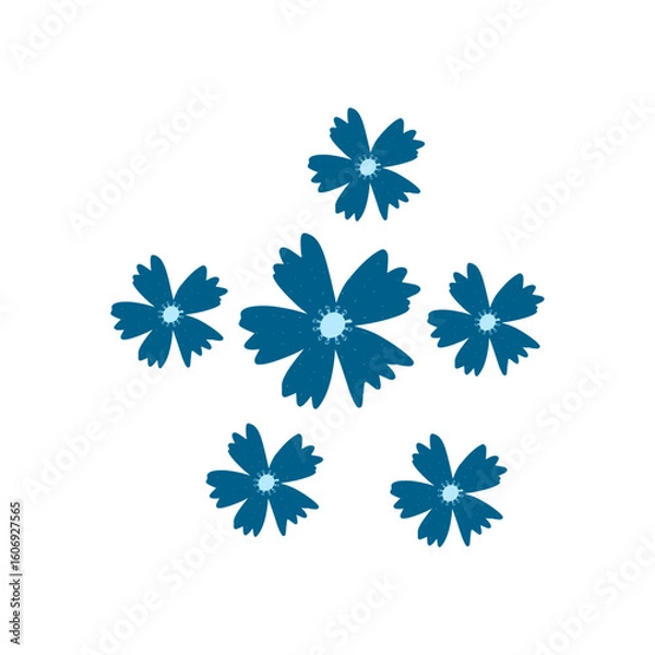 Fototapeta Colorful Simple Flower Design On white Background