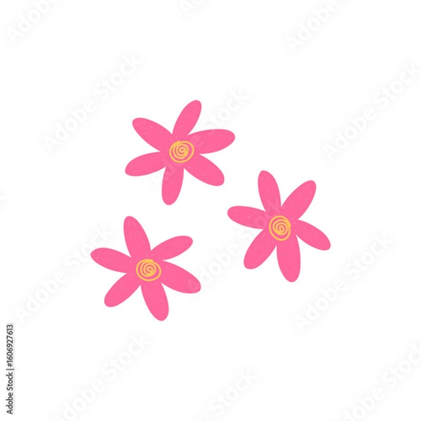Fototapeta Colorful Simple Flower Design On white Background