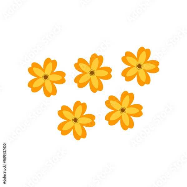 Fototapeta Colorful Simple Flower Design On white Background