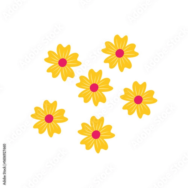 Fototapeta Colorful Simple Flower Design On white Background