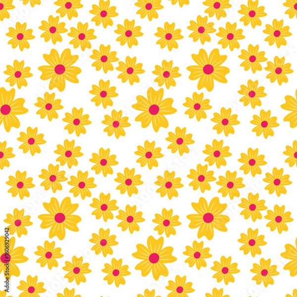 Fototapeta Seamless floral pattern with colorful spring flowers, perfect for nature-inspired wallpaper designs