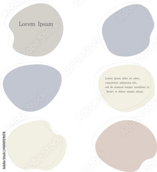 Fototapeta ふにゃふにゃ流体シェイプのアイコンセット