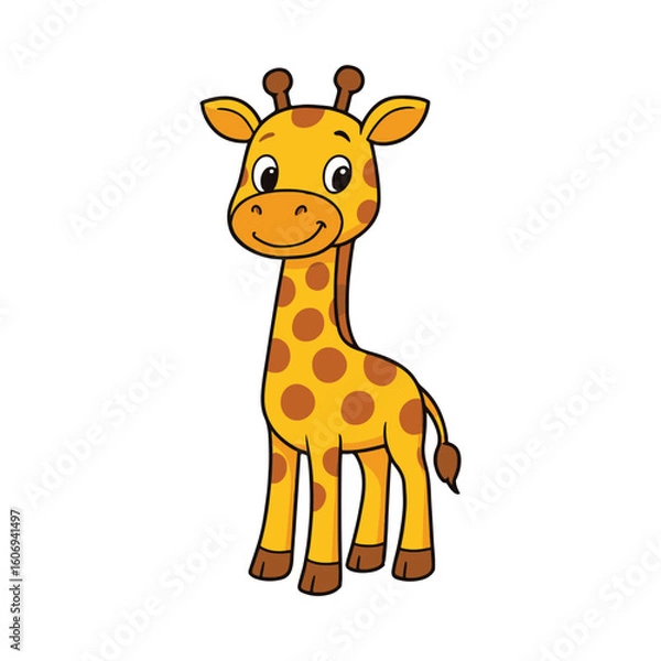 Obraz Cartoon giraffe vector illustration