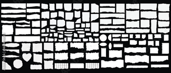 Obraz White paper scraps and torn edges collection vector