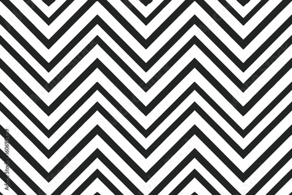 Obraz Bold black and white zigzag chevron pattern background