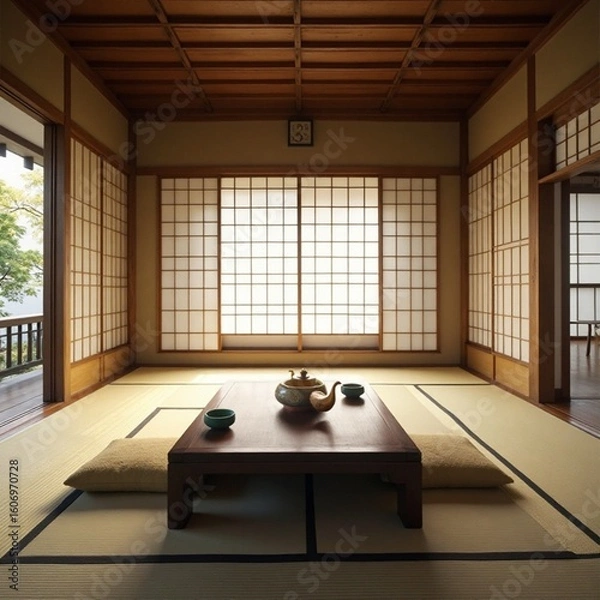 Fototapeta interior of a japanese restaurant