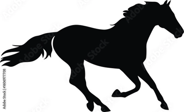 Obraz Running Horse Silhouette Vector Illustration