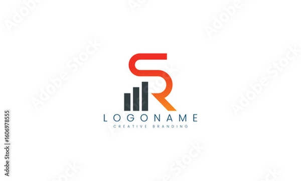 Fototapeta Minimalist SR Logo for Branding and Identity.