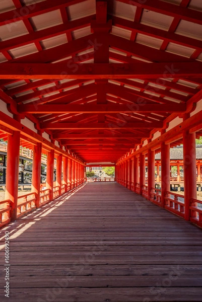 Obraz 世界遺産・日本三景厳島神社西回廊　広島県廿日市市宮島