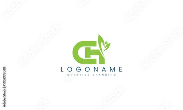 Fototapeta Minimalist CH Logo for Branding and Identity.