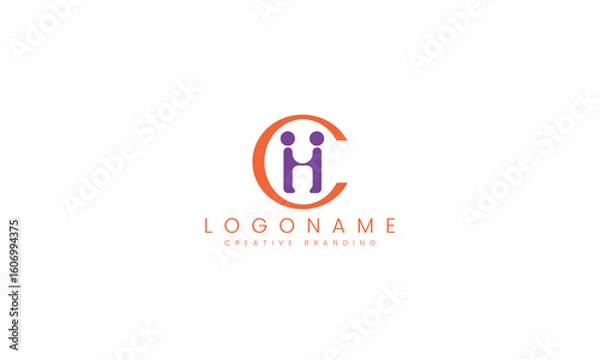 Fototapeta Minimalist CH Logo for Branding and Identity.