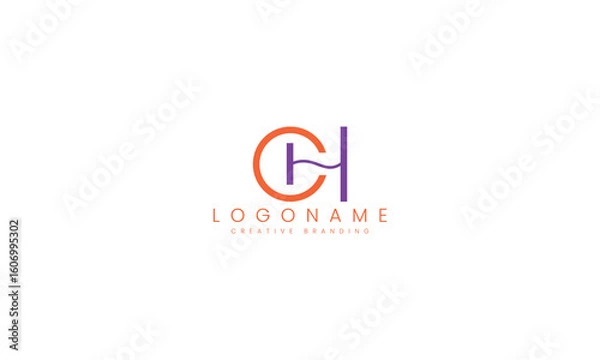 Fototapeta Minimalist CH Logo for Branding and Identity.