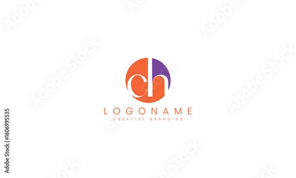 Fototapeta Minimalist CH Logo for Branding and Identity.
