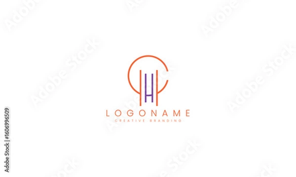 Fototapeta Minimalist CH Logo for Branding and Identity.