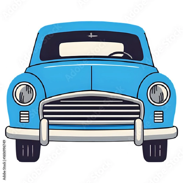 Obraz blue car isolated on white