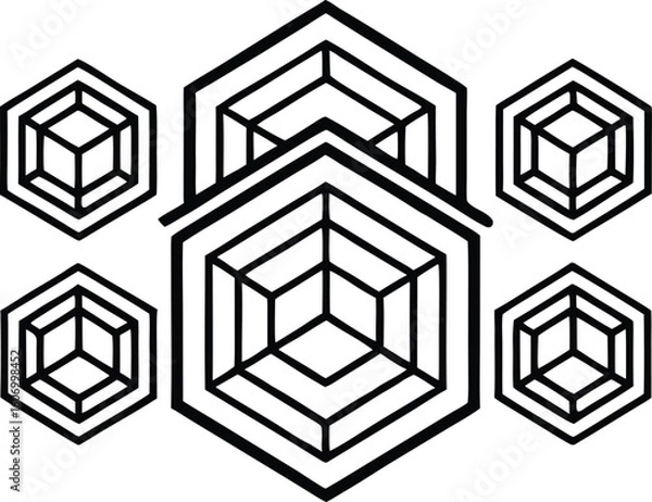 Fototapeta Minimalist Hexagonal Honeycomb Pattern geometric