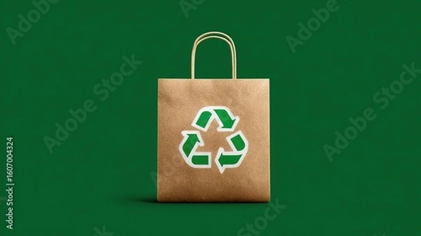 Fototapeta recycle symbol on a cardboard