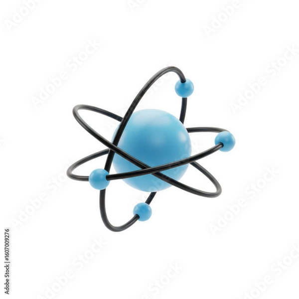 Obraz Abstract atomic structure with orbiting electrons isolated on transparent background
