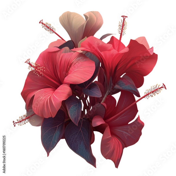 Fototapeta red rose on a white background