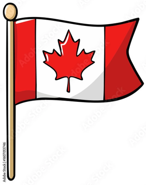 Obraz Flag of Canada featuring iconic red maple leaf design
